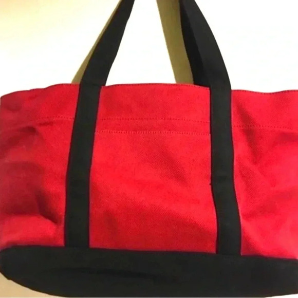 Michael Kors red & black canvas tote handbag - Picture 3 of 8